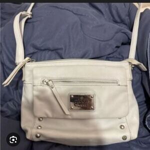 Nicole White Shoulder Bag with Silver Accents
